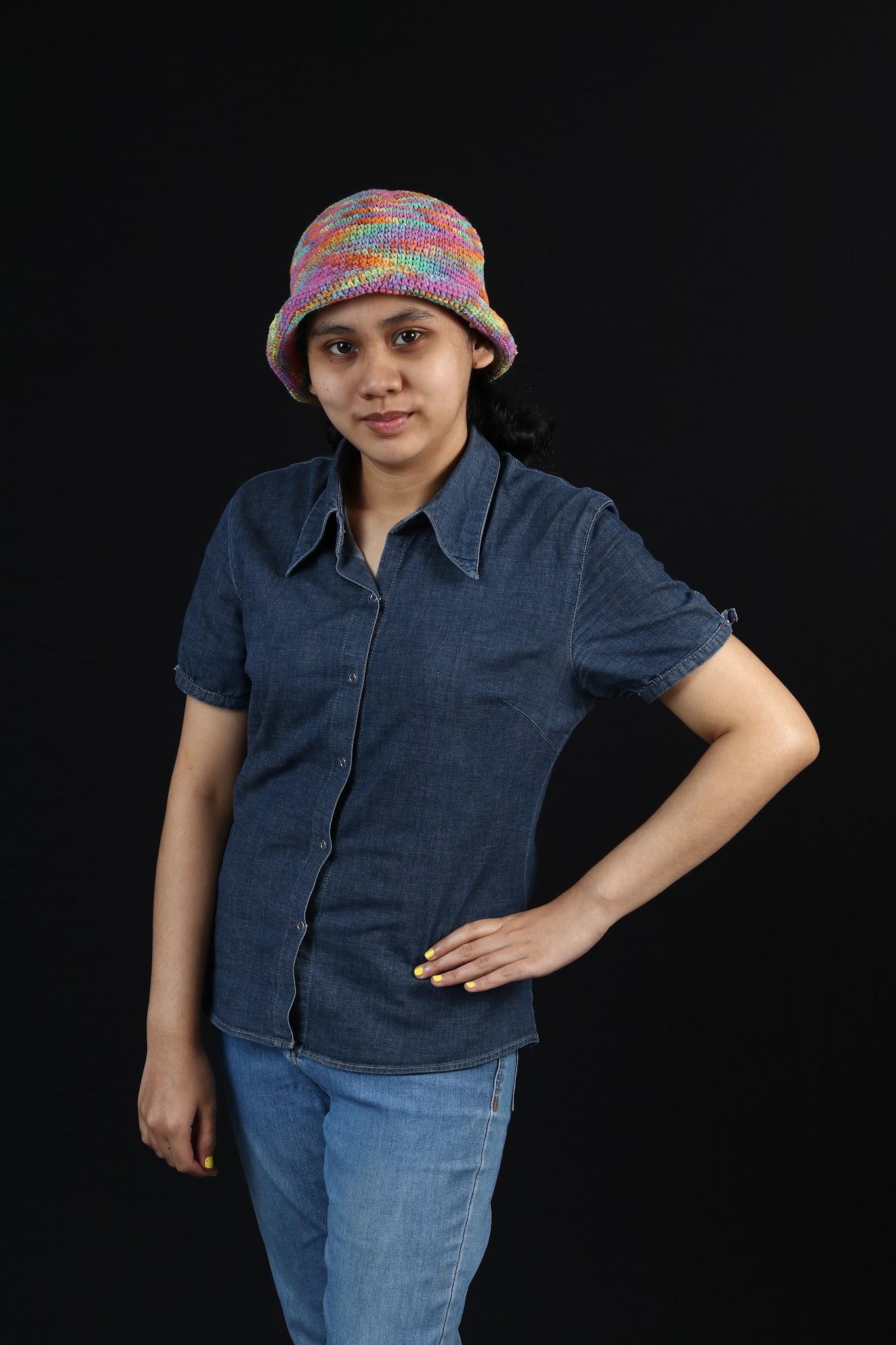 Topi Bucket Head Rajut Benang Cotton by nan